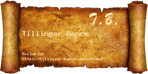 Tillinger Bence névjegykártya