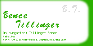 bence tillinger business card